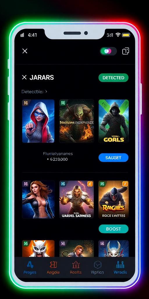 Detected games library screen