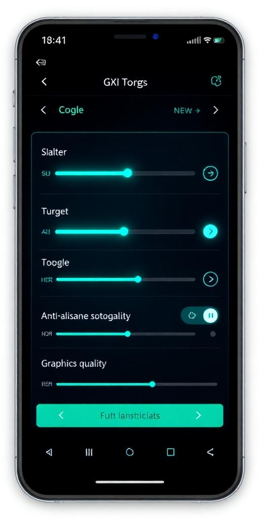 GFX tool settings screen